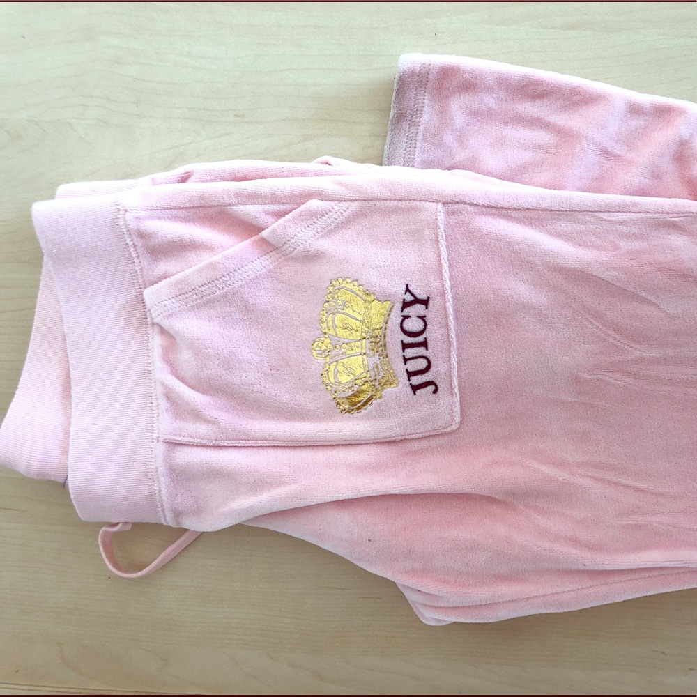 Pink Juicy Couture Bootcut Velvet Track Pants